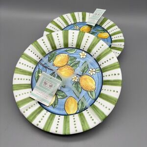 Beach To Bistro Sigrid Olsen 100% Melamine "Lemon" Salad Dessert Plates Set Of 8